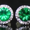 Round 2.00 ct Emerald Stud Earrings - Image 2