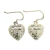 Genuine Diamond Heart Dangle Earrings