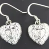 Genuine Diamond Heart Dangle Earrings - Image 2