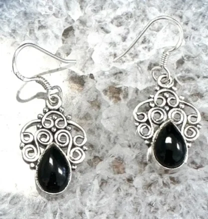 Sterling Silver Black Onyx Earrings