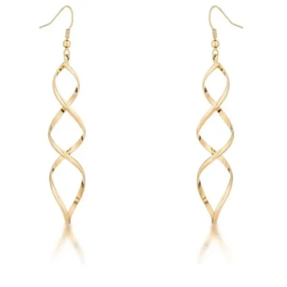 18k Gold-Plated Twisted Fashion Hook Earrings