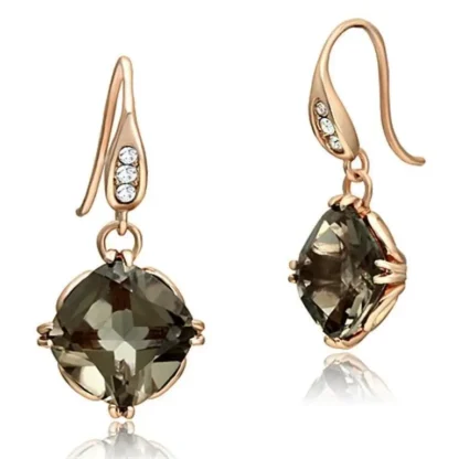 Rose Gold-Plated 7.76ct Smoky Quartz Earrings