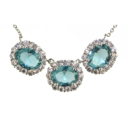 Elegant 11.30 ct Blue Topaz Evening Necklace