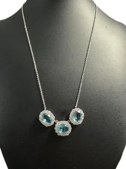 Elegant 11.30 ct Blue Topaz Evening Necklace - Image 2