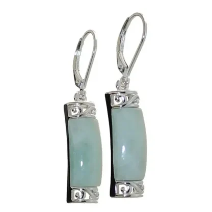 Natural Jade 25 mm Dangle Earrings