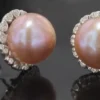 Quality 8.5 mm Rose Pearl Earrings - Image 2