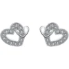 14k Gold-Plated .28ct White Sapphire Heart Earrings