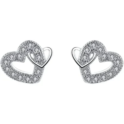 14k Gold-Plated .28ct White Sapphire Heart Earrings