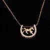 Gold-Plated Round .06ct White Sapphire Horse Necklace - Image 2
