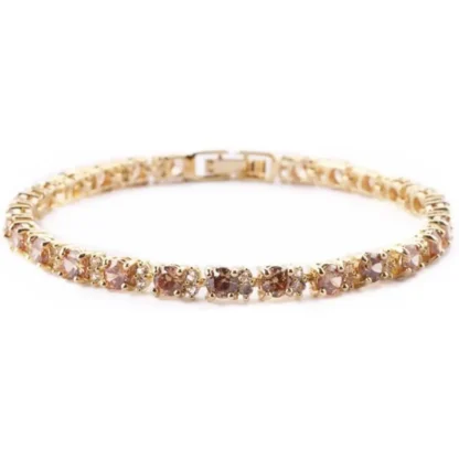 Round 6.25ct Champagne Topaz Tennis Bracelet