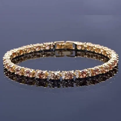 Round 6.25ct Champagne Topaz Tennis Bracelet - Image 2