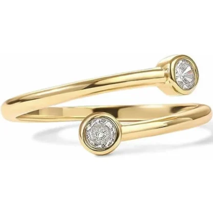 14k Gold-Plated .15ct White Sapphire Bypass Ring