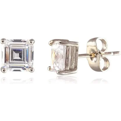 18k Gold-Plated 4.00ct White Topaz Stud Earrings