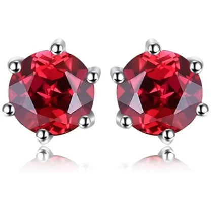 Round 1.30ct Natural Garnet Earrings