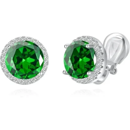 Pretty 7.74ct Emerald & Topaz Clip On Earrings