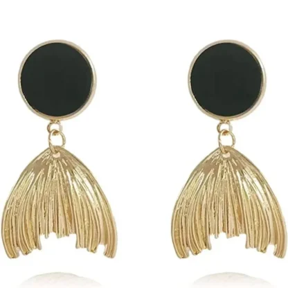 Unique Gold-plated Fishtail Dangle Earrings