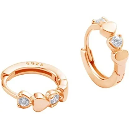 14k Gold-Plated Round .10ct White Topaz Hoop Earrings