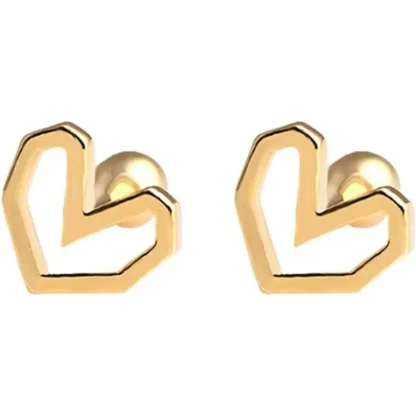 Minimalist Gold-Plated Tiny Heart Earrings