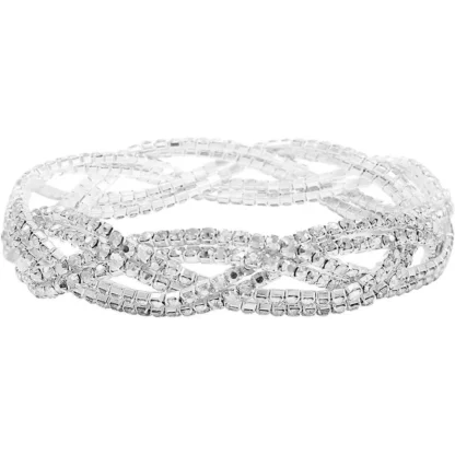 Elegant 2.50ct White Topaz Stretch Bracelet