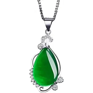 Pear Shape 5.41ct Emerald Teardrop Necklace