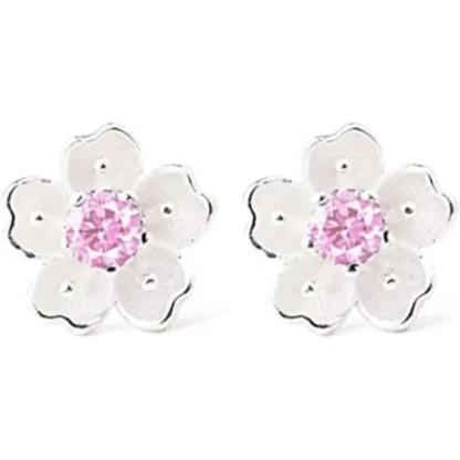 Pink Topaz Flower Earrings