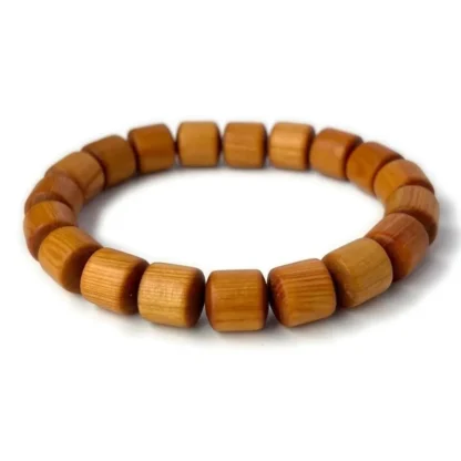 Wood Barrel Bead Bracelet