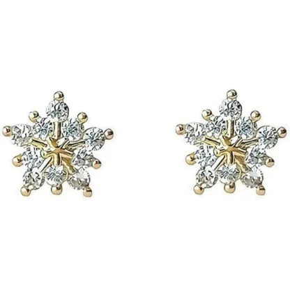 White Sapphire Snowflake Earrings